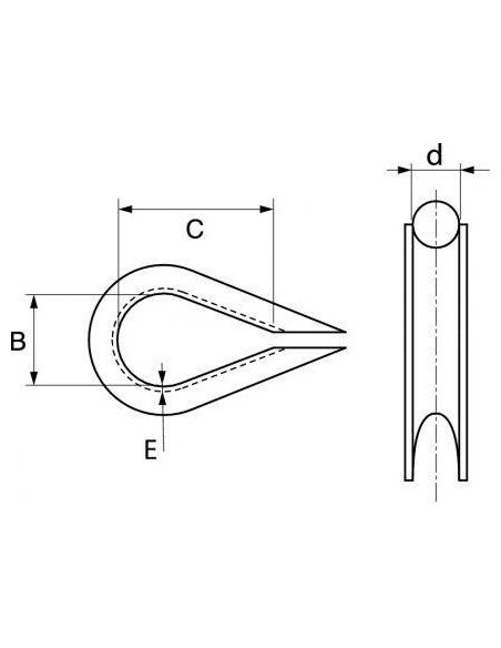 Cosse coeur inox 316 diametre 3mm