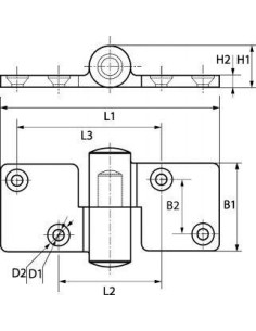 Charniere degondable forgee polie gauche ix a4 2