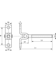 Embout filete mural articule pas a gauche d.6mm a4 2