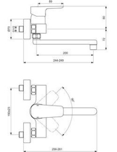 Kheops mitigeur evier mural 2