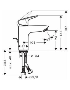 Mitigeur Lavabo Hansgrohe Logis 100 2