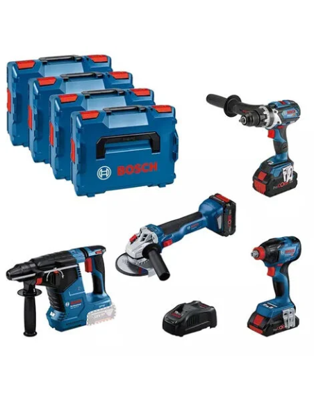 Bosch combi-kit 4 outils 18v - 3 batt - chargeur