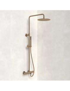 Colonne de douche thermostatique or brosse drakar