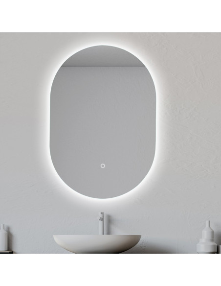 Od miroir led falbala ovale 85x60cm