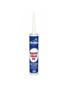 Cart. 310Ml Socoda Mastic-Colle Pu Blanc Haut Modu