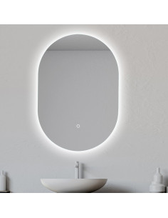 Od miroir led falbala ovale 85x60cm