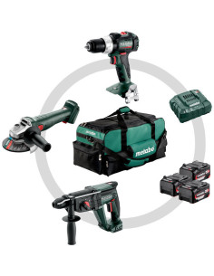 PACK 3 MACHINES METABO 3X18V 5,2AH+SAC 2