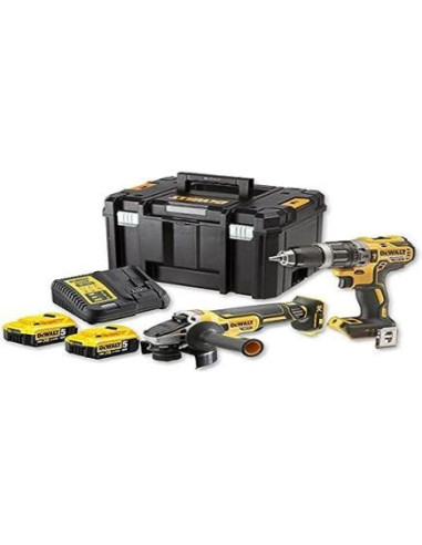 Meuleuse + Visseuse + 2 batteries 18V 5Ah + Chargeur + Coffret TSTAK Dewalt Gamme XR