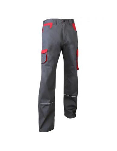 Pantalon t46 lin gris/rouge 280gr/m2