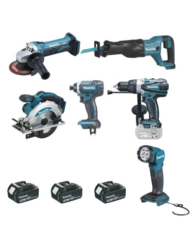 Makita pack 6 machines 3x18v 4ah li-ion