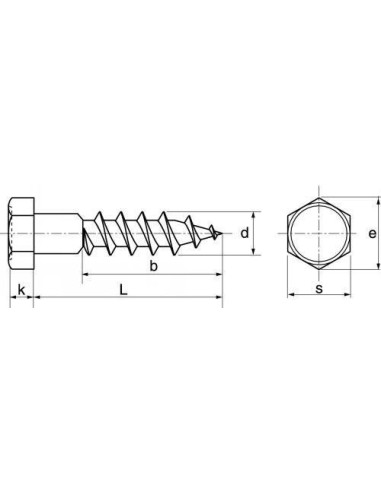 Tirefond inox a2 6x50 (pce)