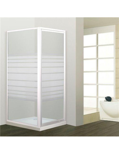 Cabine douche+porte pivot 80x80 cayenne