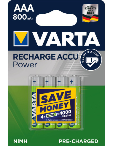 Pile rechargeable varta hr6 blister 4 lr03